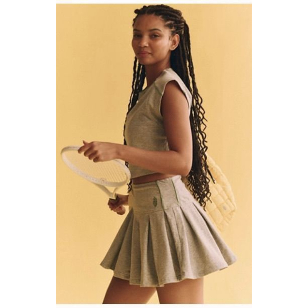 Free People Home Base skirt 2pc Set Size small NWT grey green